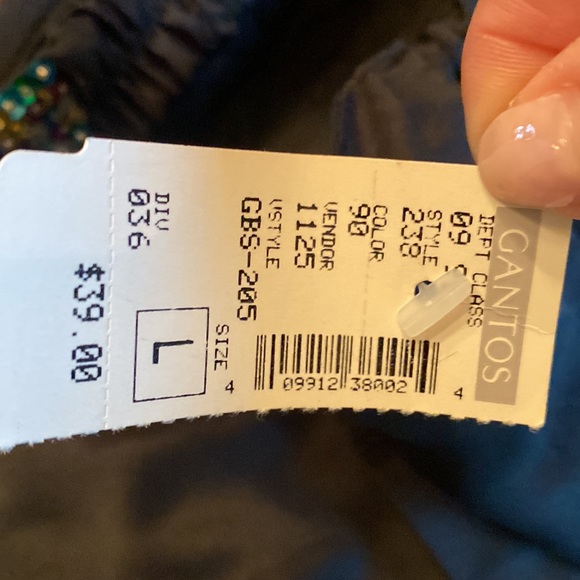 Multi color bustier with Velcro back closure and adjustable Velcro neck strap. - Picture 6 of 6